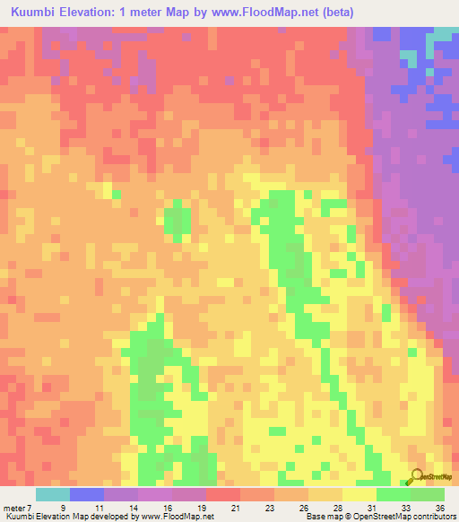 Kuumbi,Tanzania Elevation Map