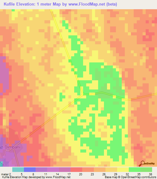 Kufile,Tanzania Elevation Map