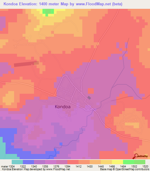 Kondoa,Tanzania Elevation Map