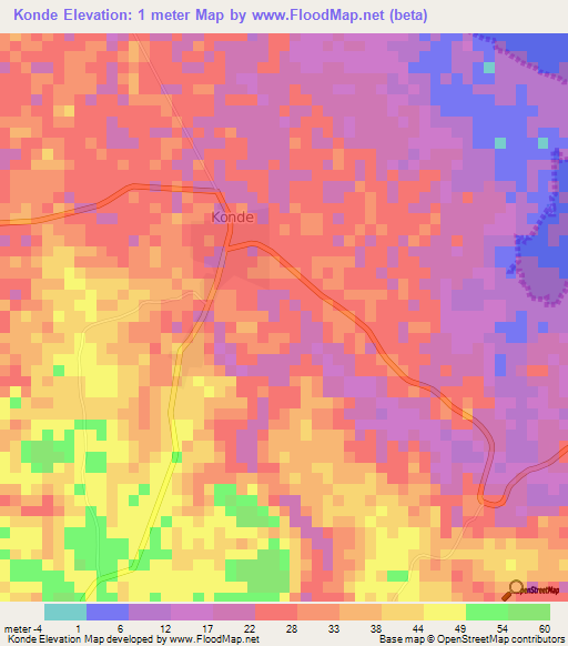 Konde,Tanzania Elevation Map