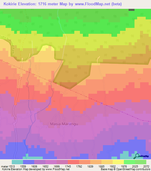 Kokirie,Tanzania Elevation Map