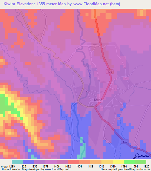 Kiwira,Tanzania Elevation Map