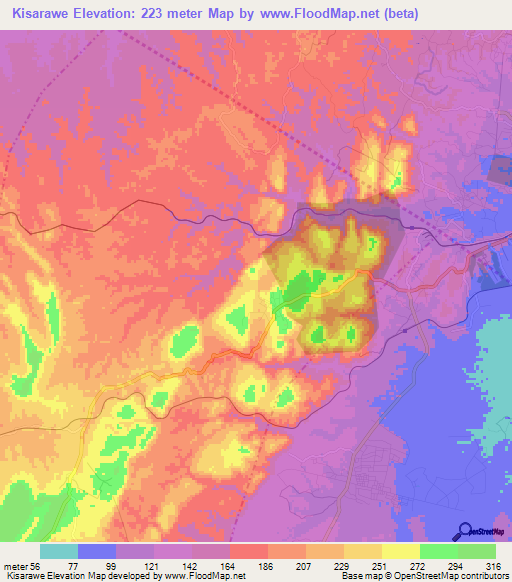 Kisarawe,Tanzania Elevation Map