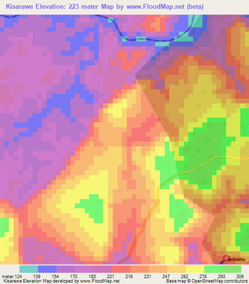 Kisarawe,Tanzania Elevation Map