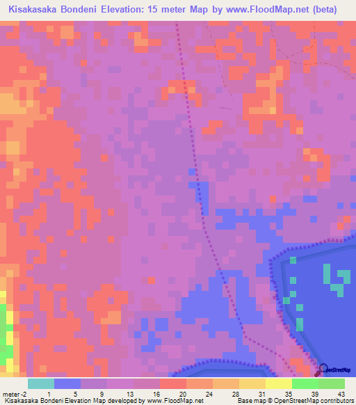 Kisakasaka Bondeni,Tanzania Elevation Map