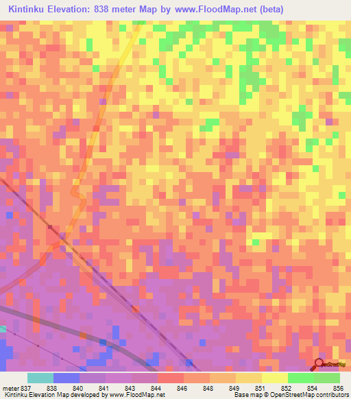 Kintinku,Tanzania Elevation Map