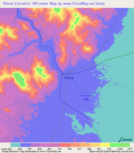 Kilosa,Tanzania Elevation Map