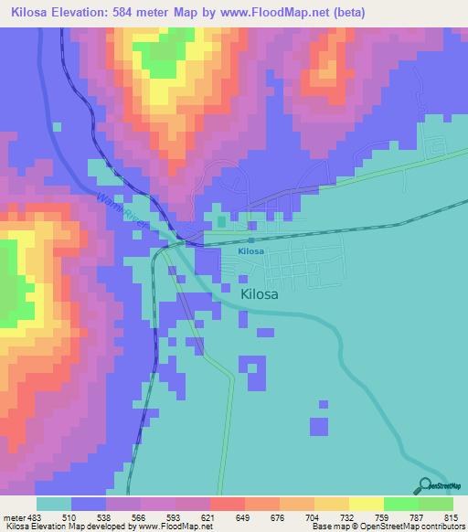 Kilosa,Tanzania Elevation Map