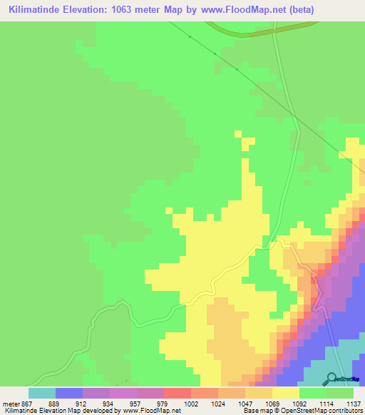 Kilimatinde,Tanzania Elevation Map