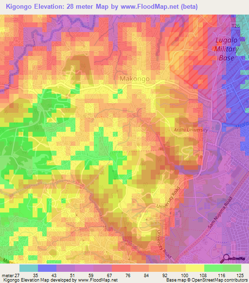 Kigongo,Tanzania Elevation Map