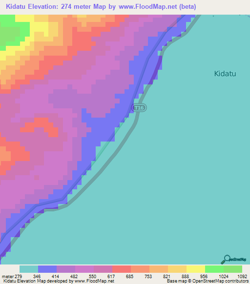 Kidatu,Tanzania Elevation Map