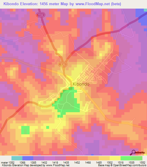 Kibondo,Tanzania Elevation Map