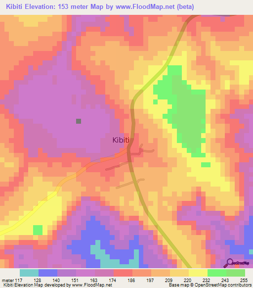 Kibiti,Tanzania Elevation Map