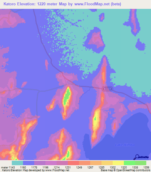 Katoro,Tanzania Elevation Map