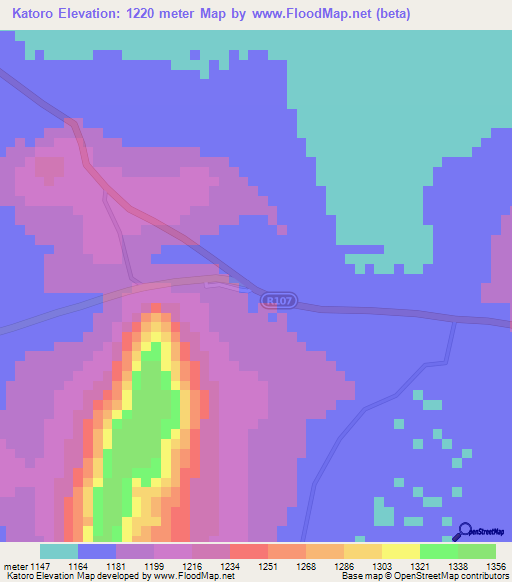 Katoro,Tanzania Elevation Map