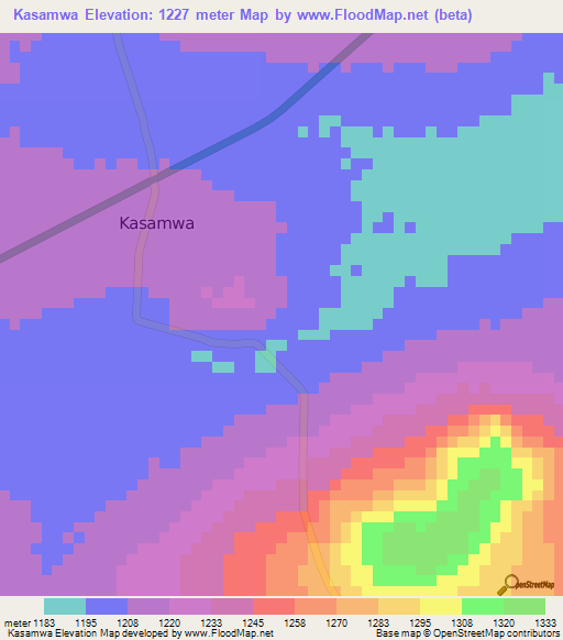 Kasamwa,Tanzania Elevation Map