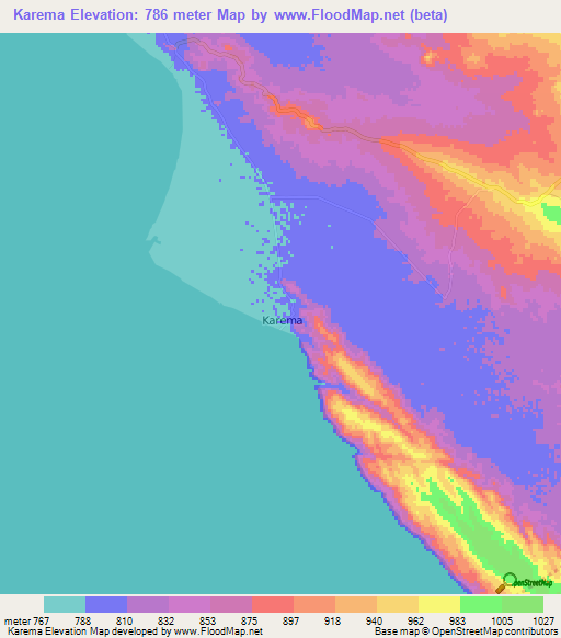 Karema,Tanzania Elevation Map