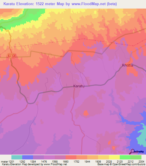 Karatu,Tanzania Elevation Map