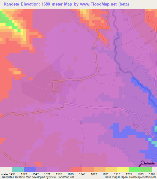 Kandete,Tanzania Elevation Map