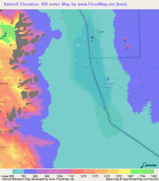 Kamtoli,Tanzania Elevation Map