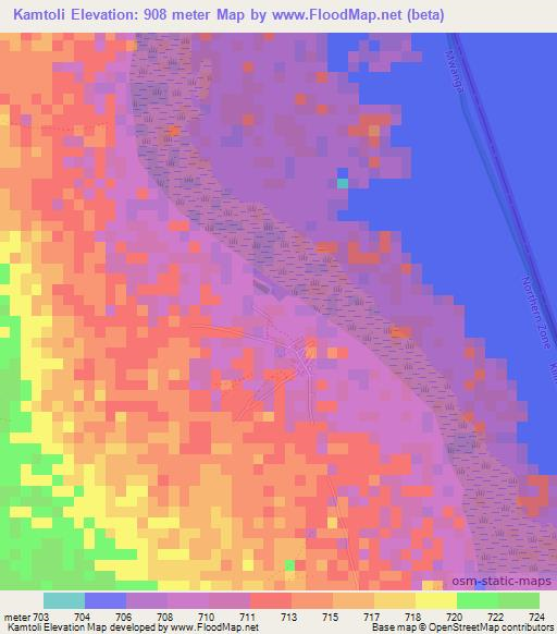 Kamtoli,Tanzania Elevation Map