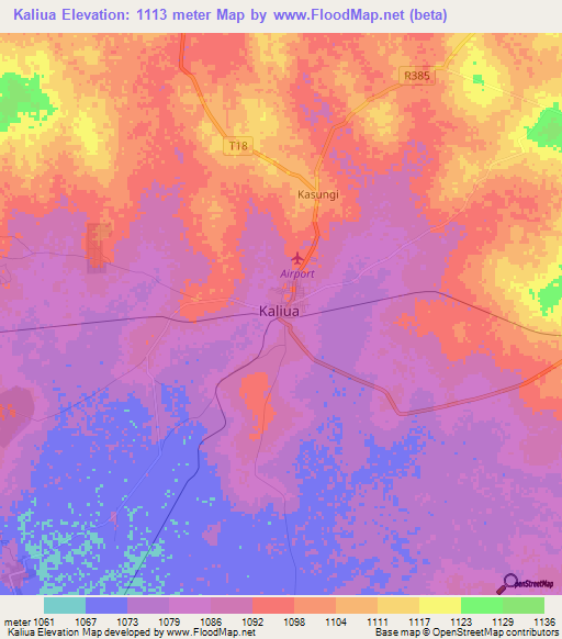 Kaliua,Tanzania Elevation Map