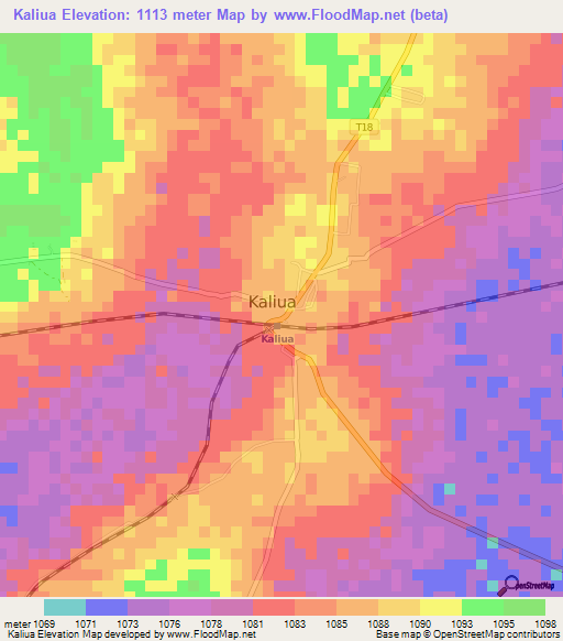 Kaliua,Tanzania Elevation Map