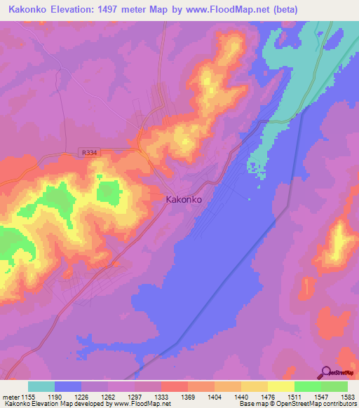 Kakonko,Tanzania Elevation Map