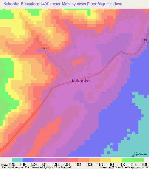 Kakonko,Tanzania Elevation Map