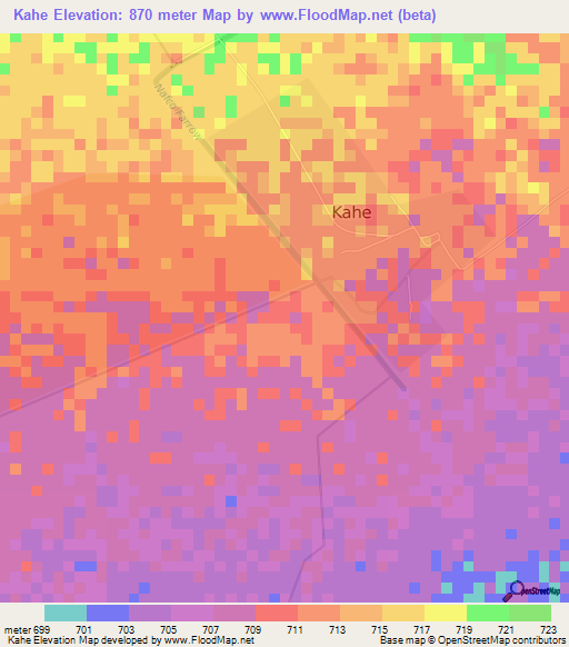 Kahe,Tanzania Elevation Map