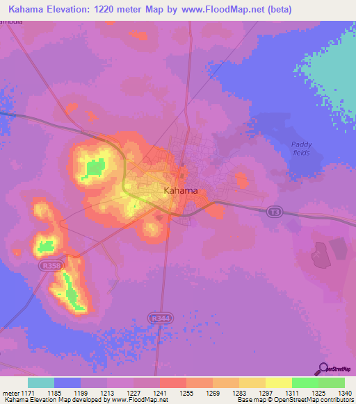 Kahama,Tanzania Elevation Map