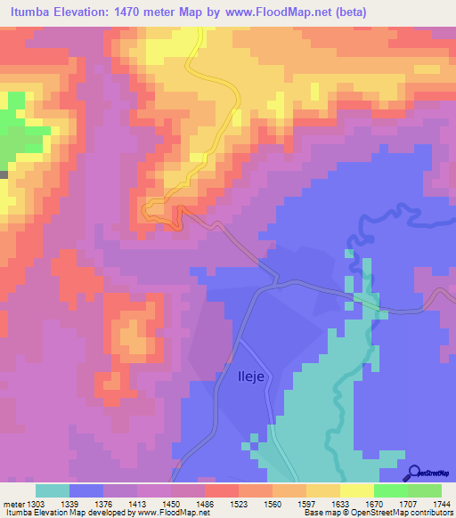 Itumba,Tanzania Elevation Map