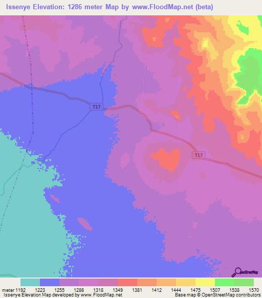 Issenye,Tanzania Elevation Map