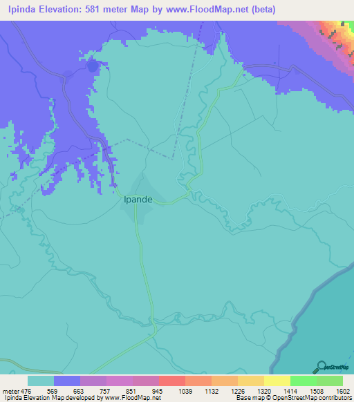 Ipinda,Tanzania Elevation Map