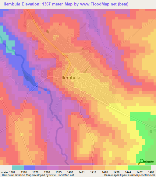 Ilembula,Tanzania Elevation Map