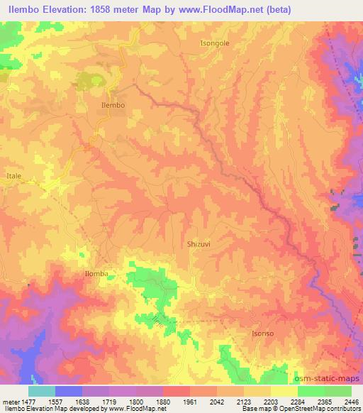 Ilembo,Tanzania Elevation Map