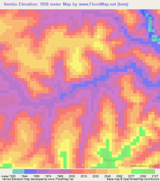 Ilembo,Tanzania Elevation Map