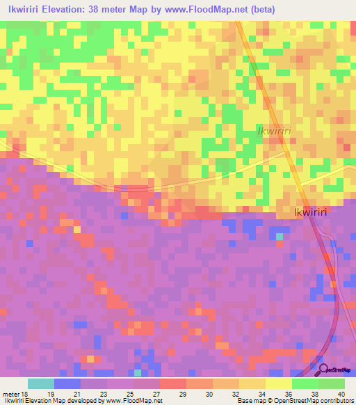 Ikwiriri,Tanzania Elevation Map