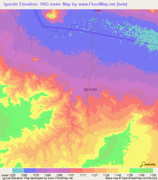 Igurubi,Tanzania Elevation Map