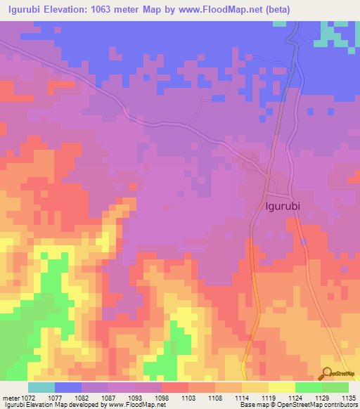 Igurubi,Tanzania Elevation Map