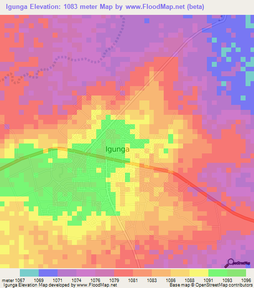 Igunga,Tanzania Elevation Map