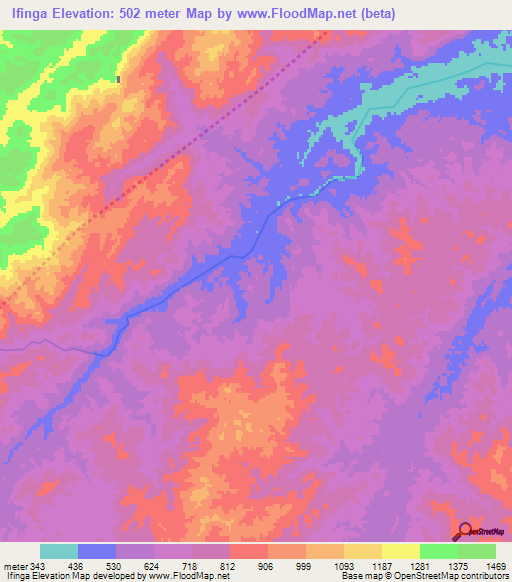 Ifinga,Tanzania Elevation Map