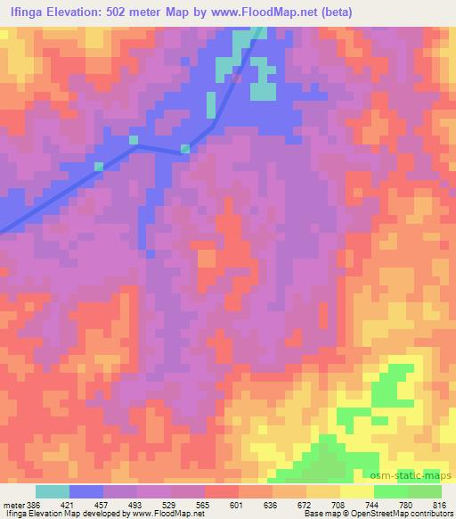 Ifinga,Tanzania Elevation Map