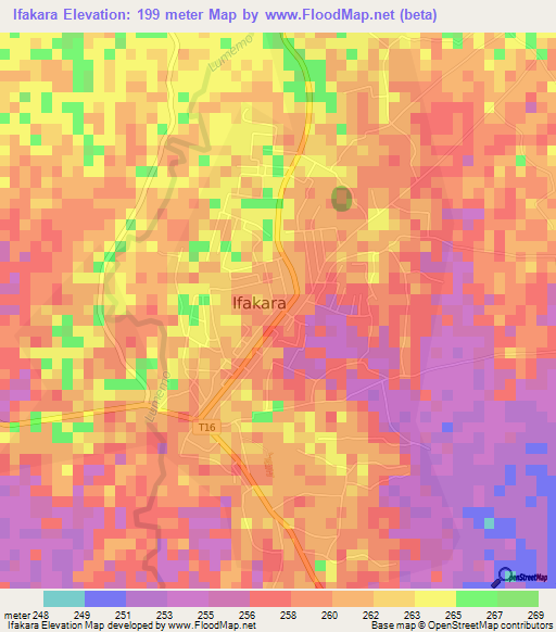 Ifakara,Tanzania Elevation Map