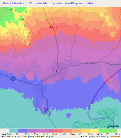 Himo,Tanzania Elevation Map