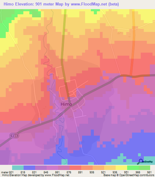 Himo,Tanzania Elevation Map