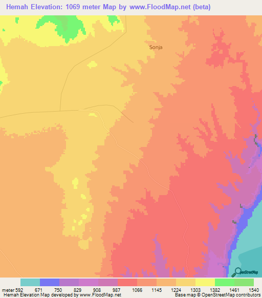 Hemah,Tanzania Elevation Map