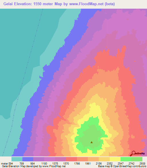 Gelai,Tanzania Elevation Map