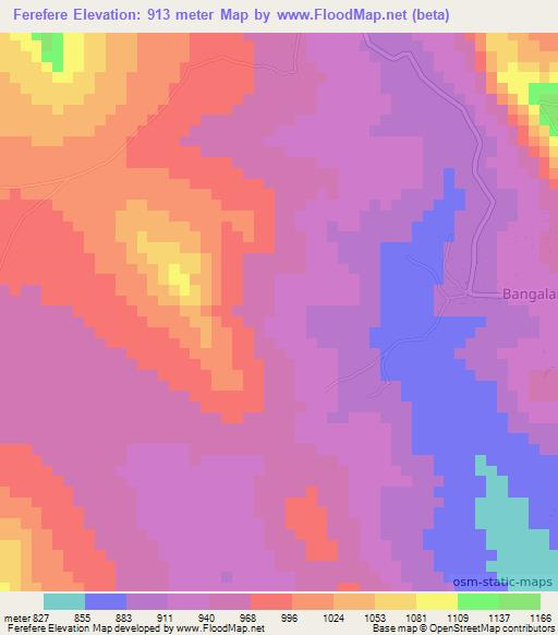 Ferefere,Tanzania Elevation Map