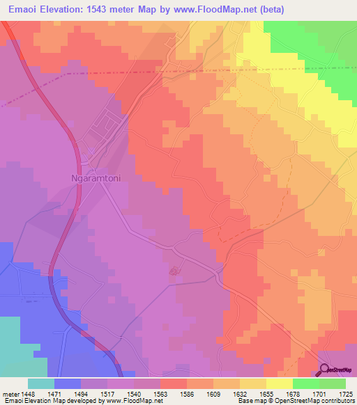 Emaoi,Tanzania Elevation Map